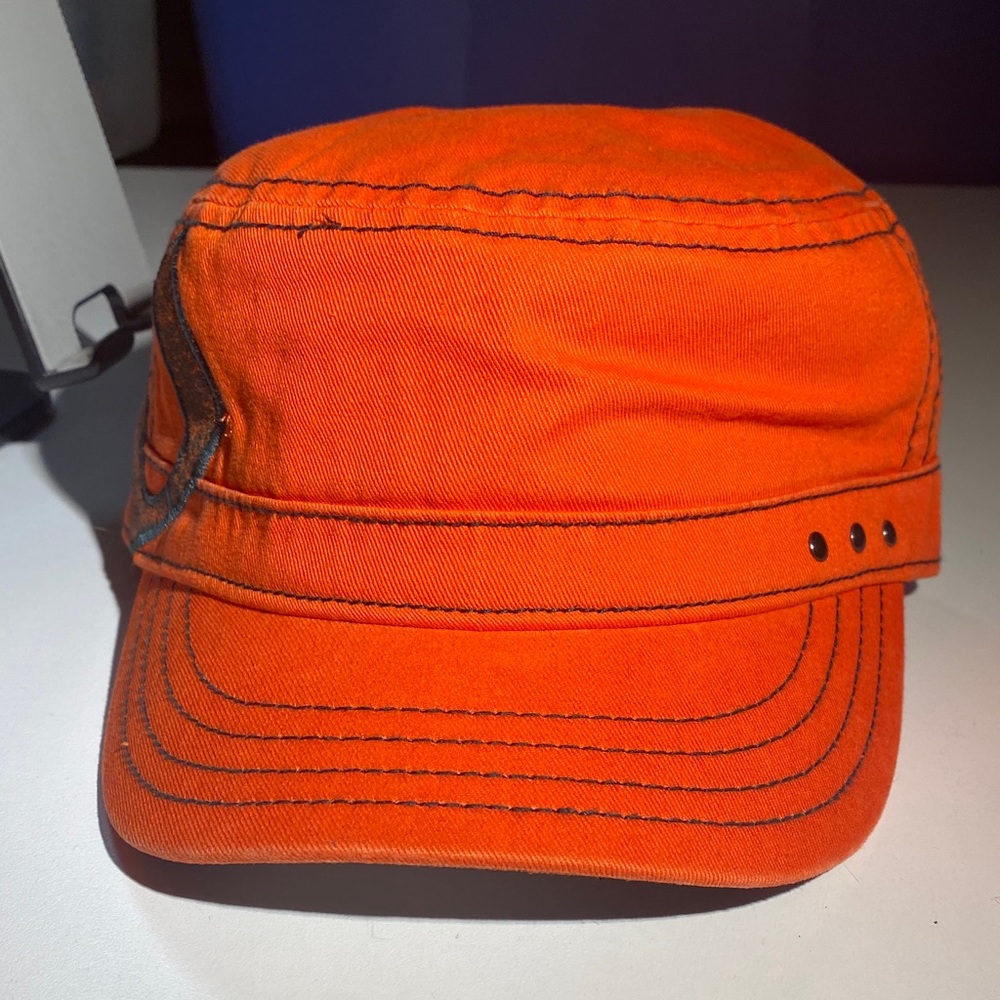 Miami Hurricanes NCAA Women’s Cadet Orange Hat Cap with Blue Logo - Picture 2 of 3